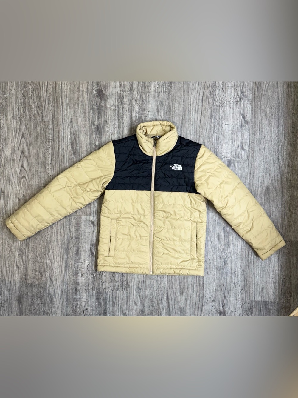 The North Face Youth Kids Winter Puffer Jacket Gold Black Size Small 7/8